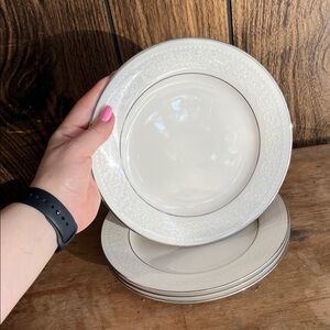Noritake Ivory China Elegant Dessert Plate Set of 4